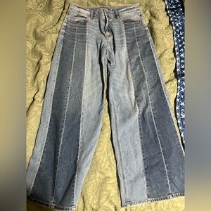 American Eagle Outfitters Dual Blue Wide Leg Jeans